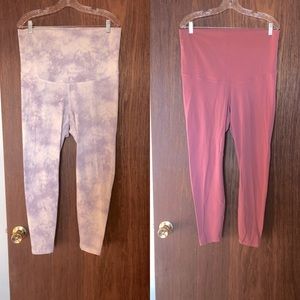 LOT 2 pairs Old Navy Active go-dry high rise leggings women’s maternity Large